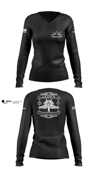 Womens Long Sleeve Vneck Shirt 1, Q TROOP 2/278 ACR, National Guard, Teamtime, Team time, sublimation, custom sports apparel, team uniforms, spirit wear, spiritwear, sports uniforms, custom shirts, team store, custom team store, fundraiser sports, apparel fundraiser