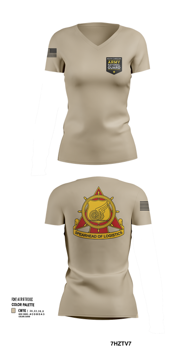 SOUTH CAROLINA ARMY NATIONAL GUARD 14160186 Women's Short Sleeve V-neck Shirt - 113