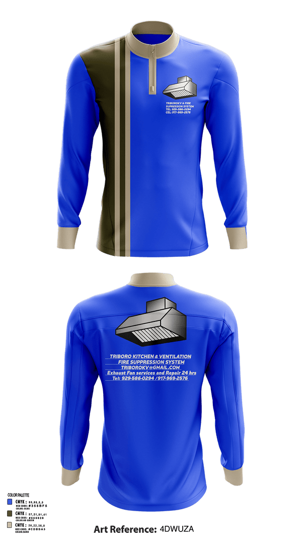Quarter Zip Jacket, Triboro kitchen & ventilation, , Teamtime, Team time, sublimation, custom sports apparel, team uniforms, spirit wear, spiritwear, sports uniforms, custom shirts, team store, custom team store, fundraiser sports, apparel fundraiser