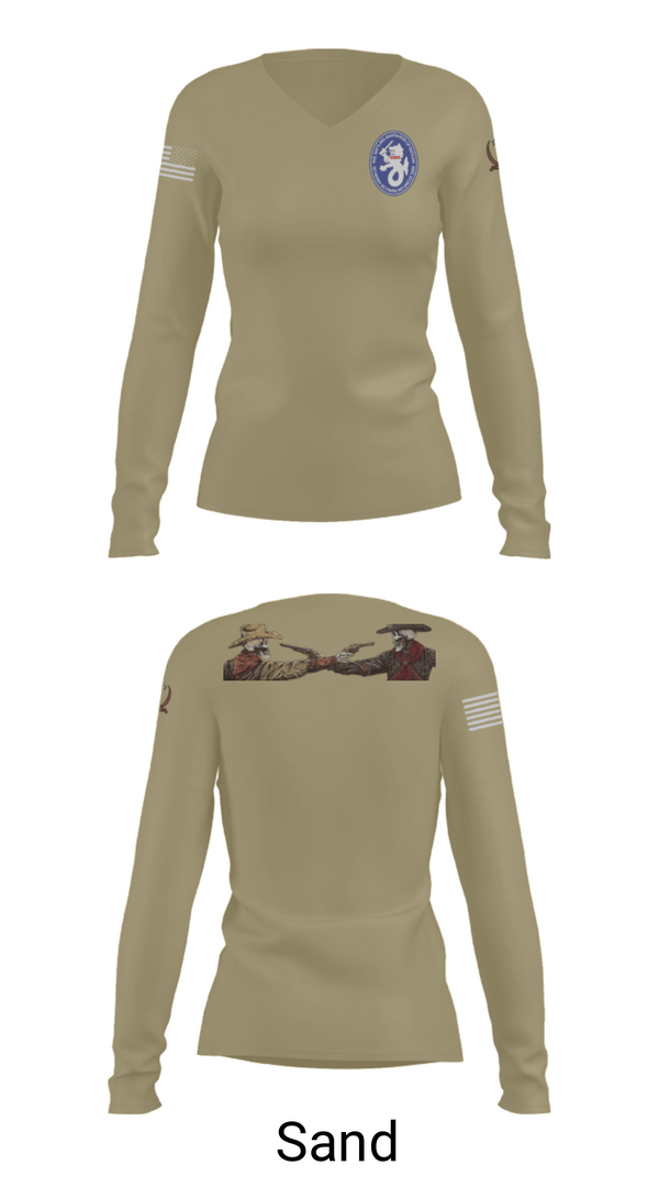 Womens Long Sleeve Vneck Shirt, 1-194 C Co, National Guard, Teamtime, Team time, sublimation, custom sports apparel, team uniforms, spirit wear, spiritwear, sports uniforms, custom shirts, team store, custom team store, fundraiser sports, apparel fundraiser