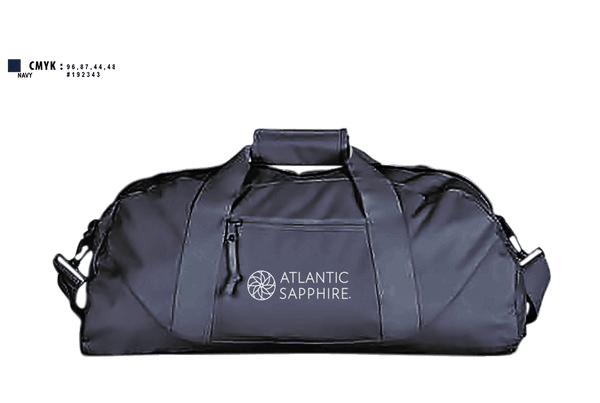 Duffle Bag, Atlantic Sapphire, Army, Teamtime, Team time, sublimation, custom sports apparel, team uniforms, spirit wear, spiritwear, sports uniforms, custom shirts, team store, custom team store, fundraiser sports, apparel fundraiser