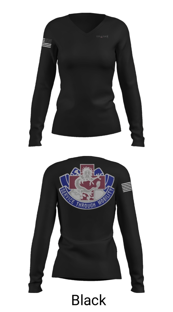 Women's Long Sleeve Vneck Shirt, 131st SAD, Army, Teamtime, Team time, sublimation, custom sports apparel, team uniforms, spirit wear, spiritwear, sports uniforms, custom shirts, team store, custom team store, fundraiser sports, apparel fundraiser