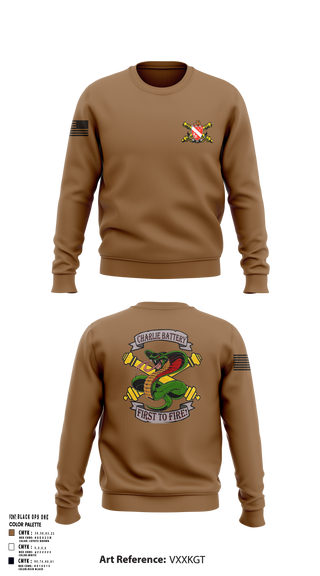 Crew Neck Sweatshirt, 1-7FA Cobra Btry, , Teamtime, Team time, sublimation, custom sports apparel, team uniforms, spirit wear, spiritwear, sports uniforms, custom shirts, team store, custom team store, fundraiser sports, apparel fundraiser