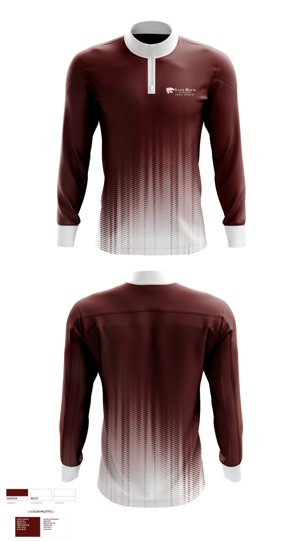 Quarter Zip Jacket, Sand Rock High School Cross Country, Cross Country, Teamtime, Team time, sublimation, custom sports apparel, team uniforms, spirit wear, spiritwear, sports uniforms, custom shirts, team store, custom team store, fundraiser sports, apparel fundraiser