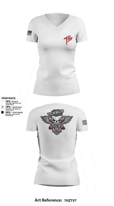 Terro Squad 89875983 Women's Short Sleeve V-neck Shirt - 5