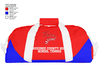 Duffle Bag, Noxubee County High School Tennis, Tennis, Teamtime, Team time, sublimation, custom sports apparel, team uniforms, spirit wear, spiritwear, sports uniforms, custom shirts, team store, custom team store, fundraiser sports, apparel fundraiser