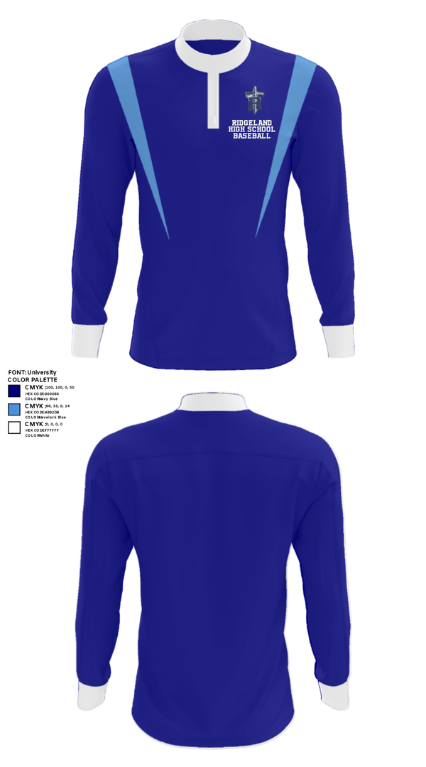 Quarter Zip Jacket, Ridgeland High School Baseball, Baseball, Teamtime, Team time, sublimation, custom sports apparel, team uniforms, spirit wear, spiritwear, sports uniforms, custom shirts, team store, custom team store, fundraiser sports, apparel fundraiser