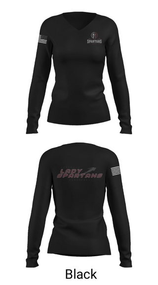 Womens Long Sleeve Vneck Shirt, Berthoud High School Basketball, Women's Basketball, Teamtime, Team time, sublimation, custom sports apparel, team uniforms, spirit wear, spiritwear, sports uniforms, custom shirts, team store, custom team store, fundraiser sports, apparel fundraiser
