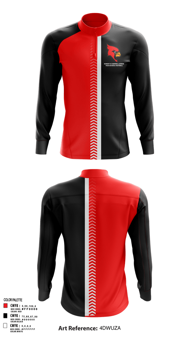 Quarter Zip Jacket, Robert D Campbell Junior High School Football, Football, Teamtime, Team time, sublimation, custom sports apparel, team uniforms, spirit wear, spiritwear, sports uniforms, custom shirts, team store, custom team store, fundraiser sports, apparel fundraiser
