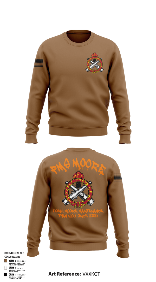 Crew Neck Sweatshirt, FMS Moore, Army, Teamtime, Team time, sublimation, custom sports apparel, team uniforms, spirit wear, spiritwear, sports uniforms, custom shirts, team store, custom team store, fundraiser sports, apparel fundraiser