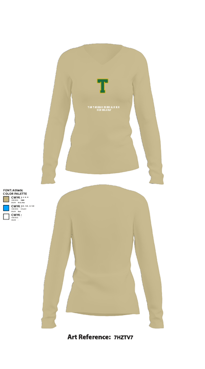Tantasqua Regional High School Golf 92525572 Women's Long Sleeve V-neck Shirt - 37