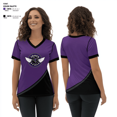 Throckmorton High School Cross Country 29705170 Women's Short Sleeve V-neck Shirt - 2