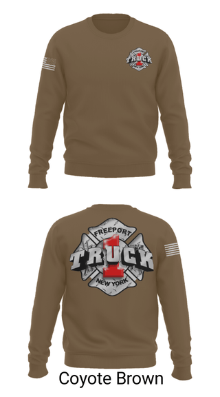 Crew Neck Sweatshirt, Truck 1, Fire Department, Teamtime, Team time, sublimation, custom sports apparel, team uniforms, spirit wear, spiritwear, sports uniforms, custom shirts, team store, custom team store, fundraiser sports, apparel fundraiser