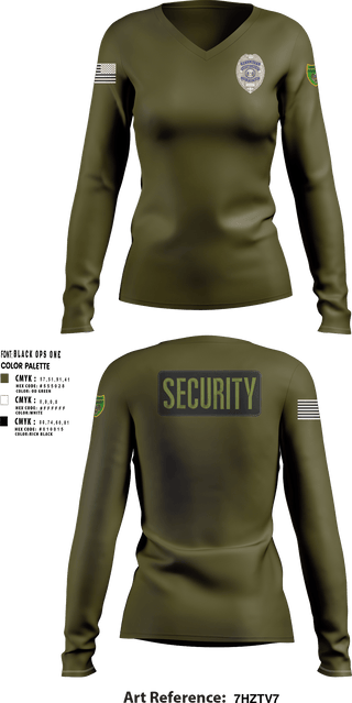 Womens Long Sleeve Vneck Shirt, Southern Security & Patrol Services, Police, Teamtime, Team time, sublimation, custom sports apparel, team uniforms, spirit wear, spiritwear, sports uniforms, custom shirts, team store, custom team store, fundraiser sports, apparel fundraiser