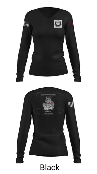 Women's Long Sleeve Vneck Shirt, 16TH ordnance Bravo Company, , Teamtime, Team time, sublimation, custom sports apparel, team uniforms, spirit wear, spiritwear, sports uniforms, custom shirts, team store, custom team store, fundraiser sports, apparel fundraiser