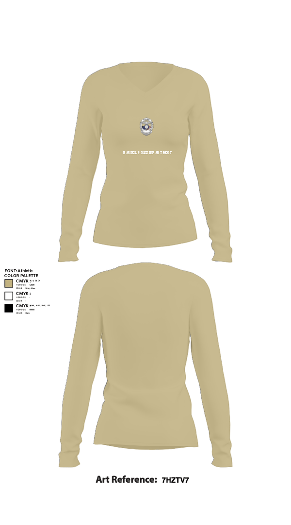 Women's Long Sleeve Vneck Shirt, Haskell Police Department, Police, Teamtime, Team time, sublimation, custom sports apparel, team uniforms, spirit wear, spiritwear, sports uniforms, custom shirts, team store, custom team store, fundraiser sports, apparel fundraiser