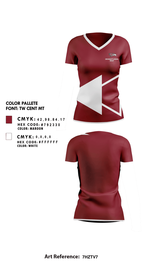 Womens Short Sleeve Vneck Shirt, Crowley'S Ridge Academy Golf, Golf, Teamtime, Team time, sublimation, custom sports apparel, team uniforms, spirit wear, spiritwear, sports uniforms, custom shirts, team store, custom team store, fundraiser sports, apparel fundraiser