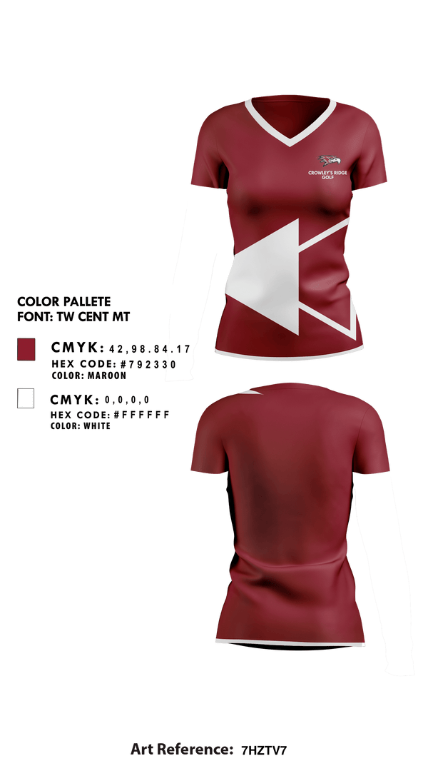 Womens Short Sleeve Vneck Shirt, Crowley'S Ridge Academy Golf, Golf, Teamtime, Team time, sublimation, custom sports apparel, team uniforms, spirit wear, spiritwear, sports uniforms, custom shirts, team store, custom team store, fundraiser sports, apparel fundraiser