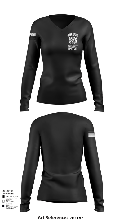 Bravo Company 3743173 Women's Long Sleeve V-neck Shirt -1 114