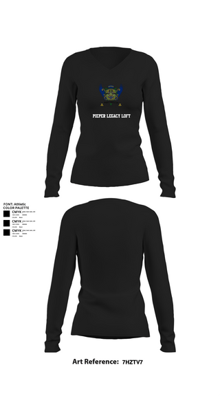 Womens Long Sleeve Vneck Shirt, Pieper Legacy Loft, , Teamtime, Team time, sublimation, custom sports apparel, team uniforms, spirit wear, spiritwear, sports uniforms, custom shirts, team store, custom team store, fundraiser sports, apparel fundraiser