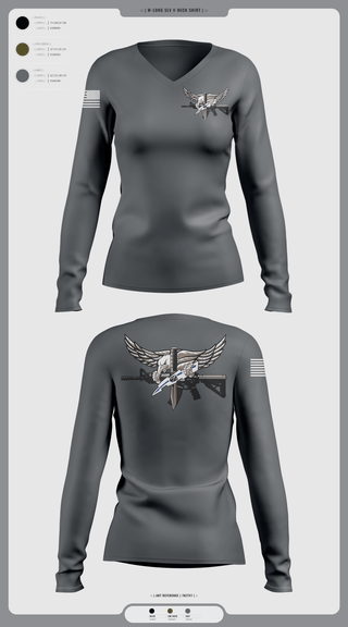 Womens Long Sleeve Vneck Shirt 1, Livingston Police Emergency Service Unit, , Teamtime, Team time, sublimation, custom sports apparel, team uniforms, spirit wear, spiritwear, sports uniforms, custom shirts, team store, custom team store, fundraiser sports, apparel fundraiser