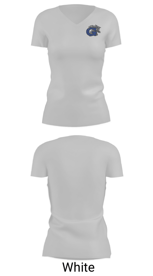 Women's Short Sleeve Vneck Shirt, Garinger High School Tennis, Spirit Store, Teamtime, Team time, sublimation, custom sports apparel, team uniforms, spirit wear, spiritwear, sports uniforms, custom shirts, team store, custom team store, fundraiser sports, apparel fundraiser