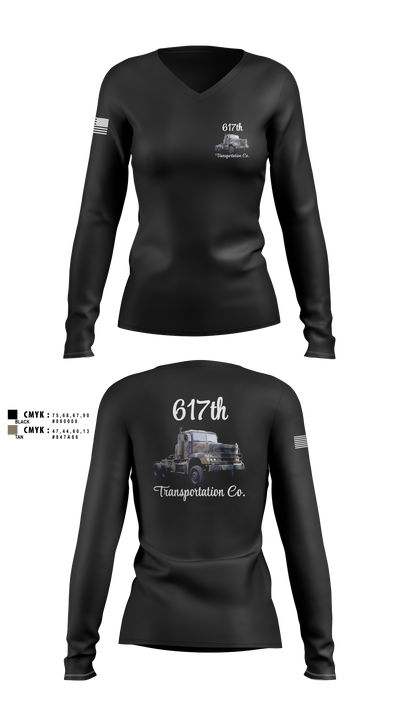 617th Transportation Company 2064597 Women's Long Sleeve V-neck Shirt - 1