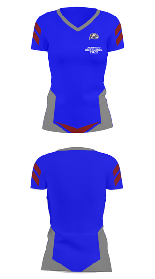 Women's Short Sleeve Vneck Shirt, Armwood High School Track, Track & Field, Teamtime, Team time, sublimation, custom sports apparel, team uniforms, spirit wear, spiritwear, sports uniforms, custom shirts, team store, custom team store, fundraiser sports, apparel fundraiser