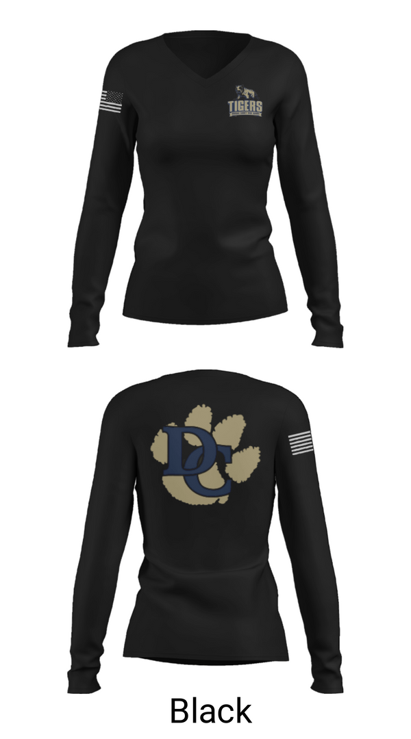 Womens Long Sleeve Vneck Shirt, Douglas County High School Golf, Golf, Teamtime, Team time, sublimation, custom sports apparel, team uniforms, spirit wear, spiritwear, sports uniforms, custom shirts, team store, custom team store, fundraiser sports, apparel fundraiser