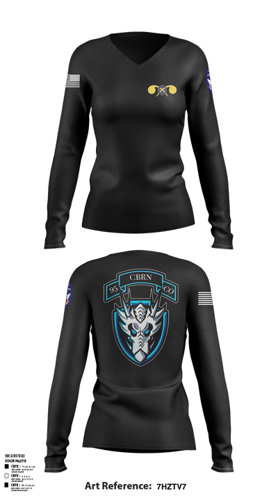 112th CRD95th CBRN Co 64456189 Women's Long Sleeve V-neck Shirt - 30