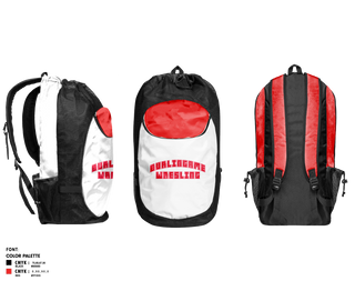 Gear Bag, Burlingame, Wrestling, Teamtime, Team time, sublimation, custom sports apparel, team uniforms, spirit wear, spiritwear, sports uniforms, custom shirts, team store, custom team store, fundraiser sports, apparel fundraiser