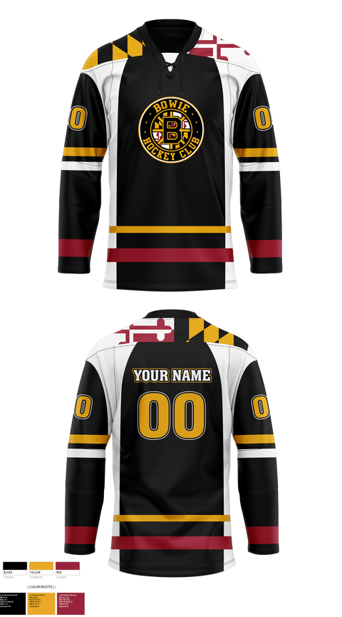 Hockey Jersey, Bowie Hockey Club, Ice Hockey, Teamtime, Team time, sublimation, custom sports apparel, team uniforms, spirit wear, spiritwear, sports uniforms, custom shirts, team store, custom team store, fundraiser sports, apparel fundraiser