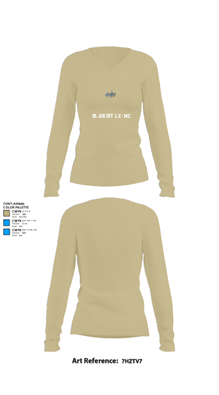 Womens Long Sleeve Vneck Shirt, BLACKOUT LE-MC, , Teamtime, Team time, sublimation, custom sports apparel, team uniforms, spirit wear, spiritwear, sports uniforms, custom shirts, team store, custom team store, fundraiser sports, apparel fundraiser