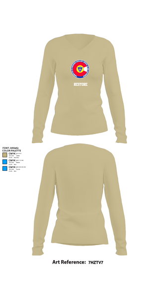 Womens Long Sleeve Vneck Shirt, Restore, Police, Teamtime, Team time, sublimation, custom sports apparel, team uniforms, spirit wear, spiritwear, sports uniforms, custom shirts, team store, custom team store, fundraiser sports, apparel fundraiser