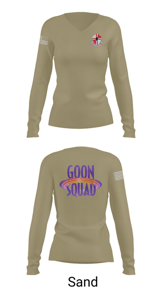 Womens Long Sleeve Vneck Shirt, 92nd Engineers, , Teamtime, Team time, sublimation, custom sports apparel, team uniforms, spirit wear, spiritwear, sports uniforms, custom shirts, team store, custom team store, fundraiser sports, apparel fundraiser
