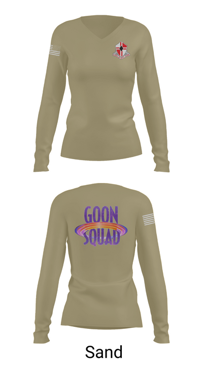 92nd Engineers 80974269 Women's Long Sleeve V-neck Shirt - 97