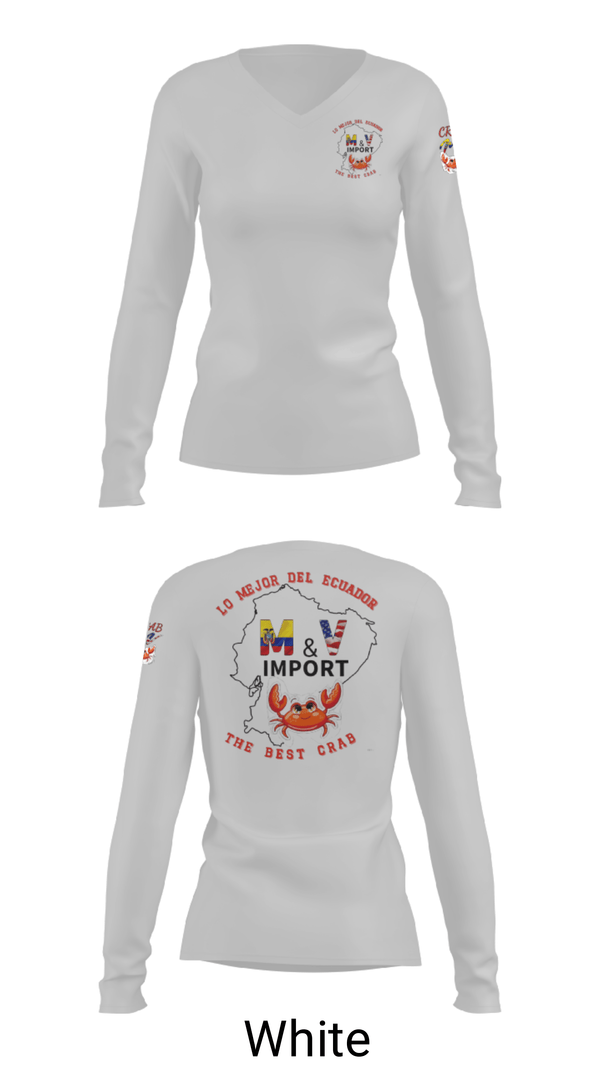 Womens Long Sleeve Vneck Shirt, M & V import LLC, , Teamtime, Team time, sublimation, custom sports apparel, team uniforms, spirit wear, spiritwear, sports uniforms, custom shirts, team store, custom team store, fundraiser sports, apparel fundraiser