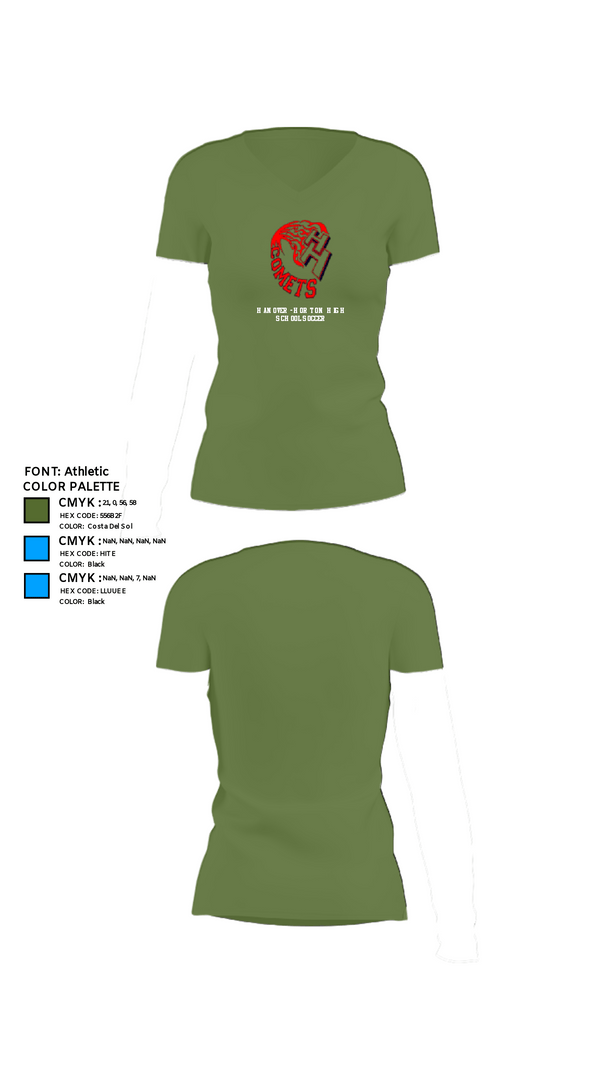 Womens Short Sleeve Vneck Shirt, Hanover-Horton High School Soccer, Women's Soccer, Teamtime, Team time, sublimation, custom sports apparel, team uniforms, spirit wear, spiritwear, sports uniforms, custom shirts, team store, custom team store, fundraiser sports, apparel fundraiser