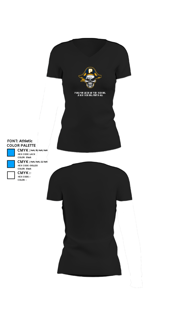 Women's Short Sleeve Vneck Shirt, Paul Public Charter School (High School) Football, Football, Teamtime, Team time, sublimation, custom sports apparel, team uniforms, spirit wear, spiritwear, sports uniforms, custom shirts, team store, custom team store, fundraiser sports, apparel fundraiser