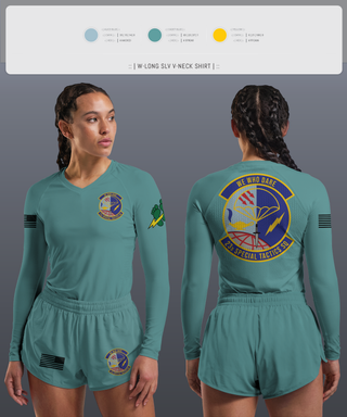 Womens Long Sleeve Vneck Shirt, 23 STS, Air Force, Teamtime, Team time, sublimation, custom sports apparel, team uniforms, spirit wear, spiritwear, sports uniforms, custom shirts, team store, custom team store, fundraiser sports, apparel fundraiser