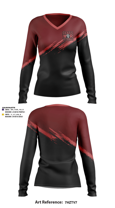Class War Veterans 53217596 Women's Long Sleeve V-neck Shirt - 1