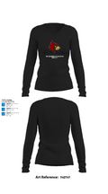 Winlock Middle School Cross Country 67642517 Women's Long Sleeve V-neck Shirt - 34