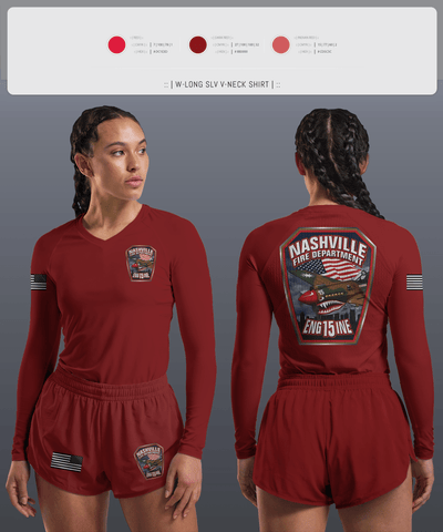 Engine 15 4145727 Women's Long Sleeve V-neck Shirt - 2