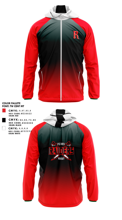 Windbreaker, Raiders, Ice Hockey, Teamtime, Team time, sublimation, custom sports apparel, team uniforms, spirit wear, spiritwear, sports uniforms, custom shirts, team store, custom team store, fundraiser sports, apparel fundraiser