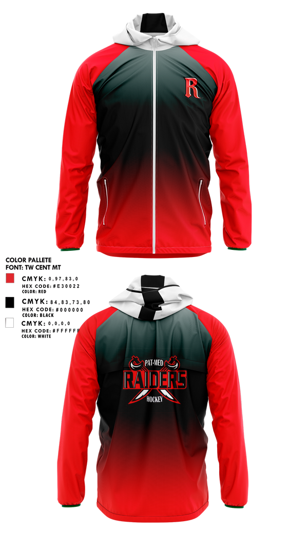 Windbreaker, Raiders, Ice Hockey, Teamtime, Team time, sublimation, custom sports apparel, team uniforms, spirit wear, spiritwear, sports uniforms, custom shirts, team store, custom team store, fundraiser sports, apparel fundraiser