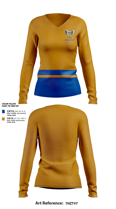 Holt High School Basketball 52245174 Women's Long Sleeve V-neck Shirt - 5