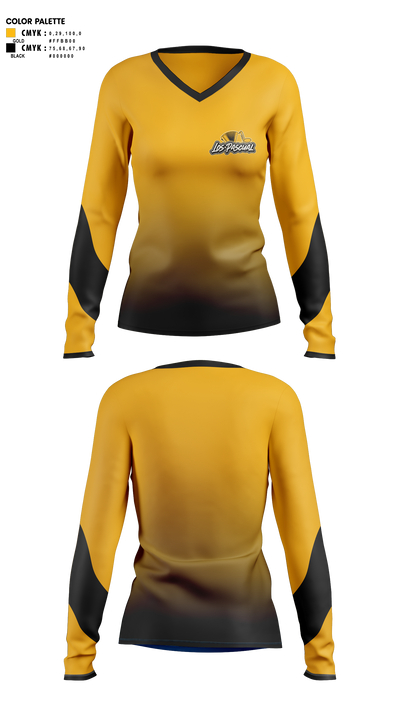 Los Pascual 65955952 Women's Long Sleeve V-neck Shirt - 1
