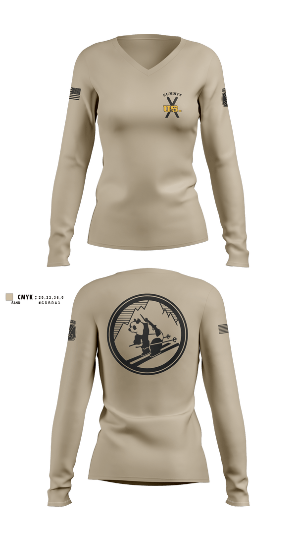 Womens Long Sleeve Vneck Shirt, Diesel, 3-71CAV, Army, Teamtime, Team time, sublimation, custom sports apparel, team uniforms, spirit wear, spiritwear, sports uniforms, custom shirts, team store, custom team store, fundraiser sports, apparel fundraiser