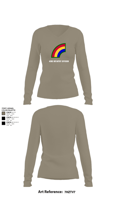 42ND Infantry Division 74550068 Women's Long Sleeve V-neck Shirt - 62