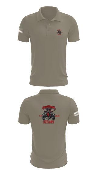 Short Sleeve Performance Polo, 1st Cav 3rd BEB ACO “Outlaw”, , Teamtime, Team time, sublimation, custom sports apparel, team uniforms, spirit wear, spiritwear, sports uniforms, custom shirts, team store, custom team store, fundraiser sports, apparel fundraiser